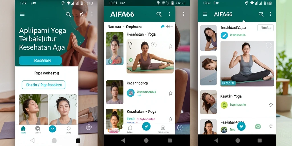 Antarmuka AIFA66 menampilkan berbagai pose Yoga dengan instruksi yang jelas.