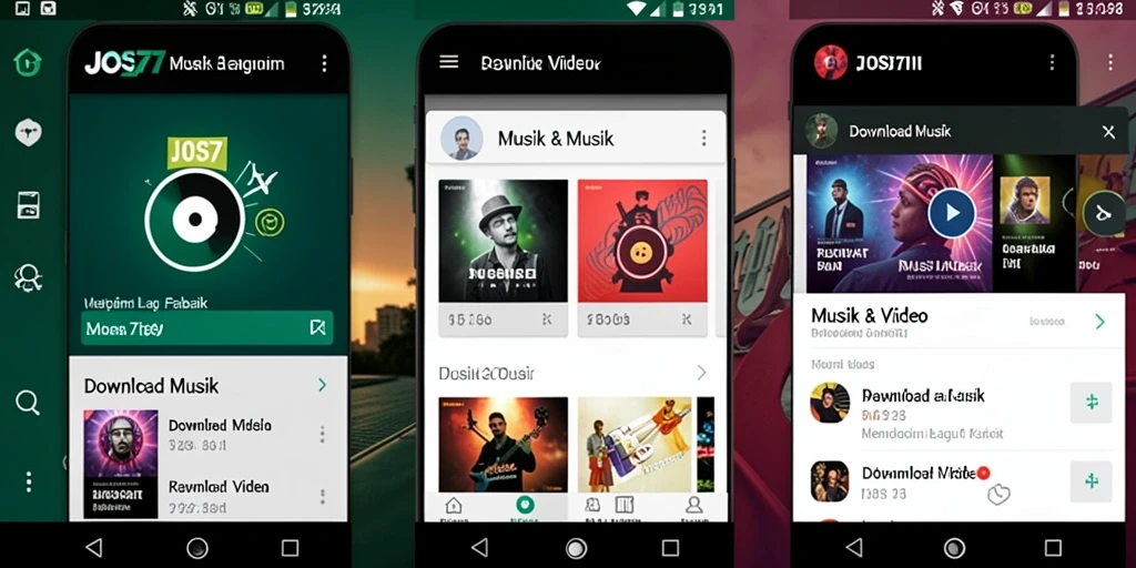 Tampilan antarmuka JOS77 yang sederhana dan fungsional untuk Download Musik.