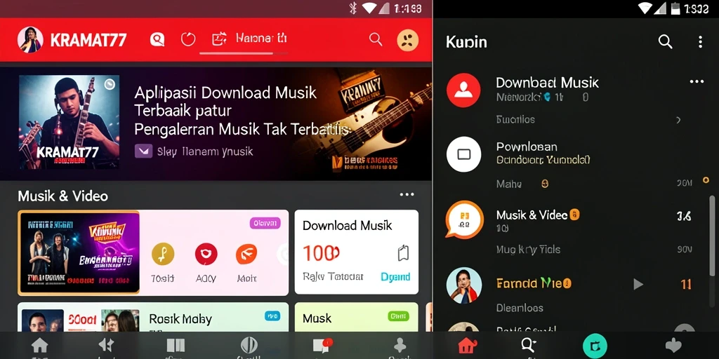 Antarmuka KRAMAT77 yang sederhana dan mudah dioperasikan untuk Download Musik.