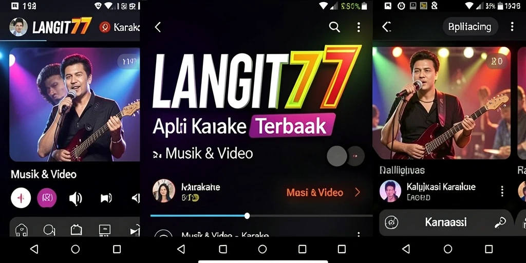 Antarmuka aplikasi LANGIT77 yang user-friendly untuk karaoke.