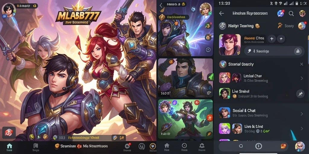 Antarmuka menarik aplikasi Live Streaming MLBB777.