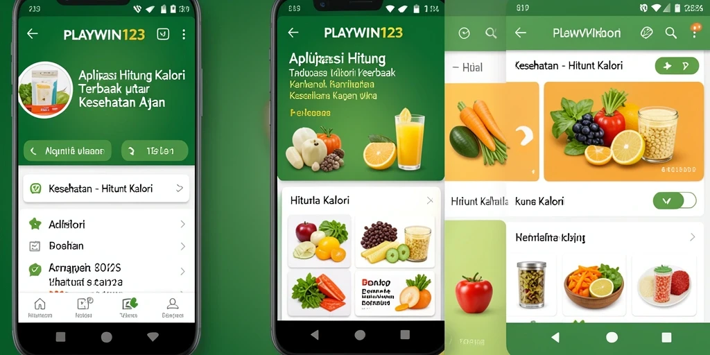 Antarmuka PLAYWIN123 yang menarik untuk menghitung kalori.