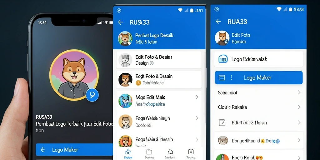 Screenshot utama RUSA33 menunjukkan antarmuka pembuatan logo yang menarik dan mudah digunakan.