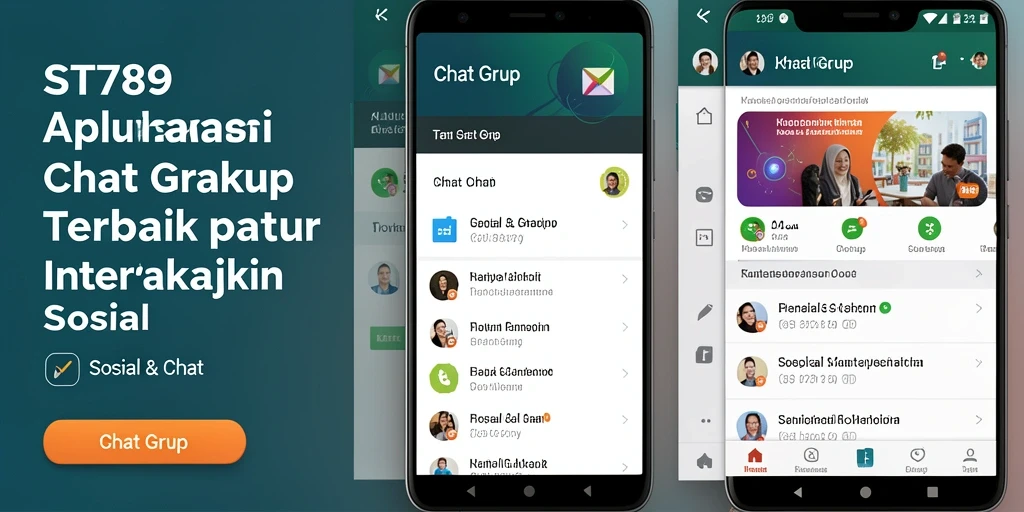 Tampilan antarmuka ST789 dengan fitur Chat Grup yang menarik.