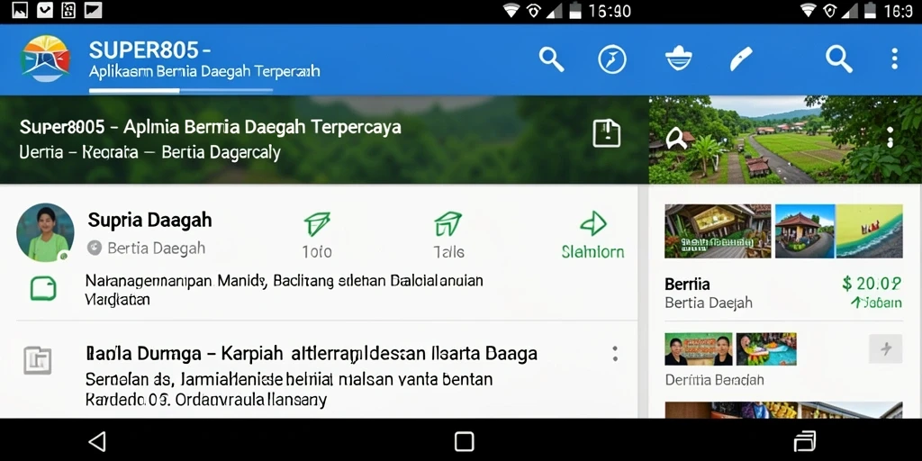 Tampilan antarmuka aplikasi SUPER805 yang menarik dan informatif.