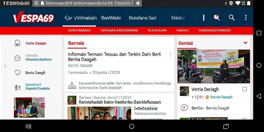 Tampilan antarmuka aplikasi VESPA69 yang informatif dan user-friendly.